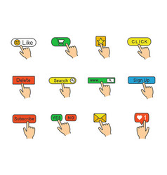 Power button click color icon Royalty Free Vector Image