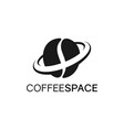coffee logo with space planet creative abstract vector image