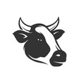 cow head animal farm silhouette simple flat vector image