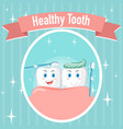 dental healthy teeth brushing itself poster vector image