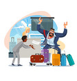 businessman late on airplane cartoon vector image