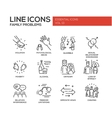 family problems- line design icons set vector image