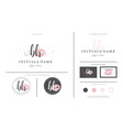 letter bh b h initial handwriting logo template vector image vector image