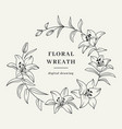 lily flower wreath floral wreath flowers vector image vector image