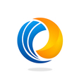circle swirl round business 2d logo vector image