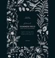 retro style floral border design vintage summer vector image