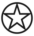 round star badge black line shape emblem vector image vector image