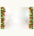 festive background with fir border red christmas vector image vector image