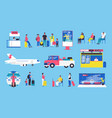 tourist flat color set vector image