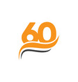 60 years anniversary celebrations template design vector image