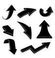 black flat arrows set vector image