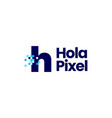 h letter lowercase pixel mark digital 8 bit logo vector image vector image