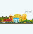 jaipur skyline with color buildings and blue sky vector image