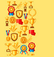 awards and trophy seamless pattern vector image