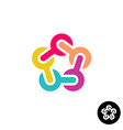 colorful star with rounded connection nodes logo vector image