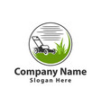 lawn mower logo icon care vector image