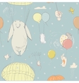 seamless pattern with cute little hares and polar vector image vector image