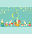 cartoon easter with cute white vector image vector image