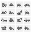 heavy vehicle related icons set on background vector image