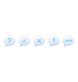 message notification 3d bubbles approved vector image vector image