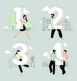 people holding number signs vector image