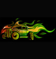 vintage car hot rod with flames vector image vector image
