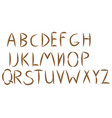 old rope hand drawn alphabet letters from a to t vector image