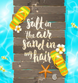 salt in the air sand in my hair vector image vector image
