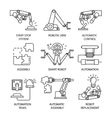 assembly line icon set vector image