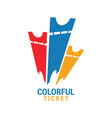 colorful ticket graphic icon design template vector image