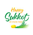 happy sukkot etrog and lulav vector image