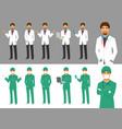 set doctor character poses vector image