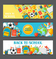 back to school banners with education items vector image