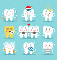 human teeth characters in flat vector image