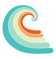 a wave of five colored lines vector image