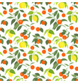 seamless pattern with lemons and mandarins vector image vector image