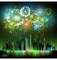 holiday firework and night city vector image vector image