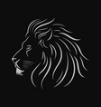 lion head logo black and white icon vector image vector image