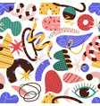 colorful abstract trendy doodle shapes and objects vector image vector image
