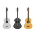 wooden acoustic guitar vector image vector image
