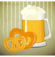 beer and pretzels vector image