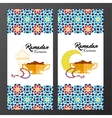 ramadan holiday cards with islamic pattern vector image