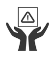 hands with package icons vector image
