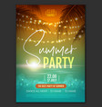 summer disco party poster with tropic leaves vector image