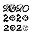 volleyball 2020 new year numbers vector image