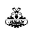 butchery logo design template in rustic retro vector image