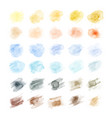 set of multicolor watercolor paint stains vector image