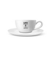 3d realistic white porcelain ceramic mug vector image