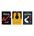 acoustic guitar music posters banners for rock vector image vector image