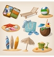 beach vacation icon set vector image vector image